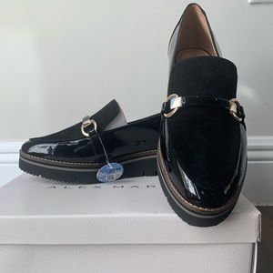 Alex Marie - Gemima Black - Size 10 Loafers Comfortable Suede & Patent Synthetic